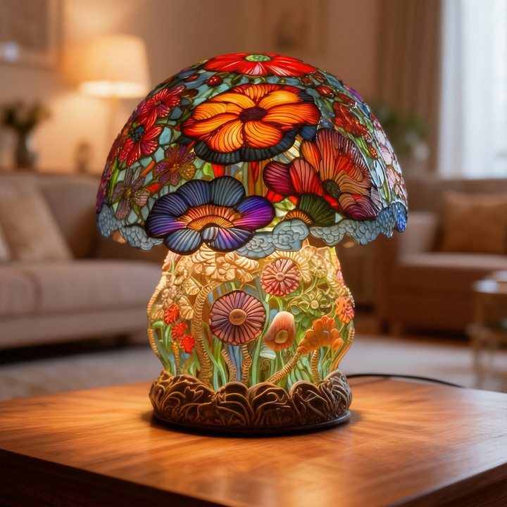 GARDENLUXE | Colourful Table Lamp with Floral Design
